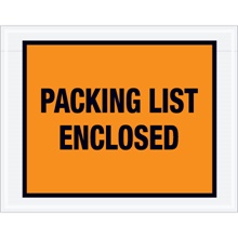 7 x 5 1/2" Orange "Packing List Enclosed" Envelopes image