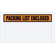 5 1/2 x 10" Orange "Packing List Enclosed" Envelopes image