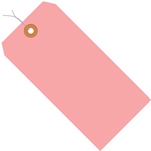 2 3/4 x 1 3/8" Pink 13 Pt. Shipping Tags - Pre-Wired image