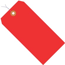 2 3/4 x 1 3/8" Red 13 Pt. Shipping Tags - Pre-Wired image