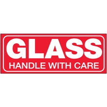 1 1/2 x 4" - "Glass - Handle With Care" Labels image