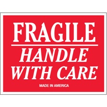 3 x 5" - "Fragile - Handle With Care" Labels image