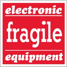 4 x 4" - "Fragile - Electronic Equipment" Labels image