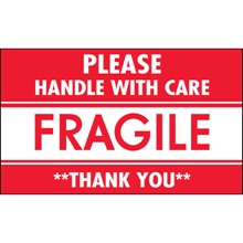 3 x 5" - "Fragile - Handle With Care" Labels image