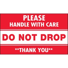 3 x 5" - "Do Not Drop - Please Handle With Care" Labels image