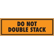 2 x 8" - "Do Not Double Stack" (Fluorescent Orange) Labels image