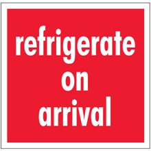 4 x 4" - "Refrigerate On Arrival" Labels image