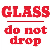 4 x 4" - "Glass - Do Not Drop" Labels image