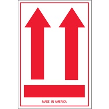 4 x 6" - (Two Red Arrows Over Red Bar) Arrow Labels image