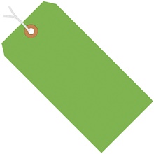 2 3/4 x 1 3/8" Green 13 Pt. Shipping Tags - Pre-Strung image