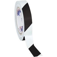 1" x 36 yds. Black/White Tape Logic® Striped Vinyl Safety Tape image