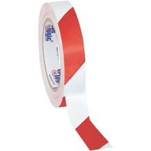 1" x 36 yds. Red/White Tape Logic® Striped Vinyl Safety Tape image