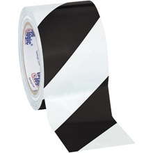 3" x 36 yds. Black/White Tape Logic® Striped Vinyl Safety Tape image