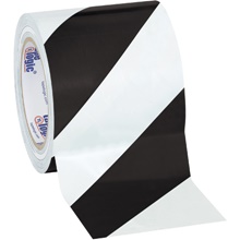 4" x 36 yds. Black/White Tape Logic® Striped Vinyl Safety Tape image