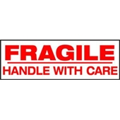 2" x 1000 yds. 2.0 Mil Fragile Handle With Care Pre-Printed Carton Sealing Tape (6/Case) image