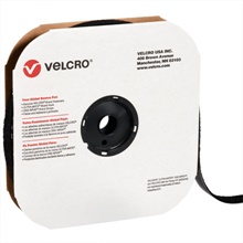 1" x 75' - Loop - Black VELCRO® Brand Tape - Individual Strips image