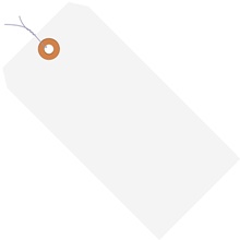 2 3/4 x 1 3/8" White 13 Pt. Shipping Tags - Pre-Wired image