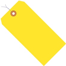 2 3/4 x 1 3/8" Yellow 13 Pt. Shipping Tags - Pre-Wired image